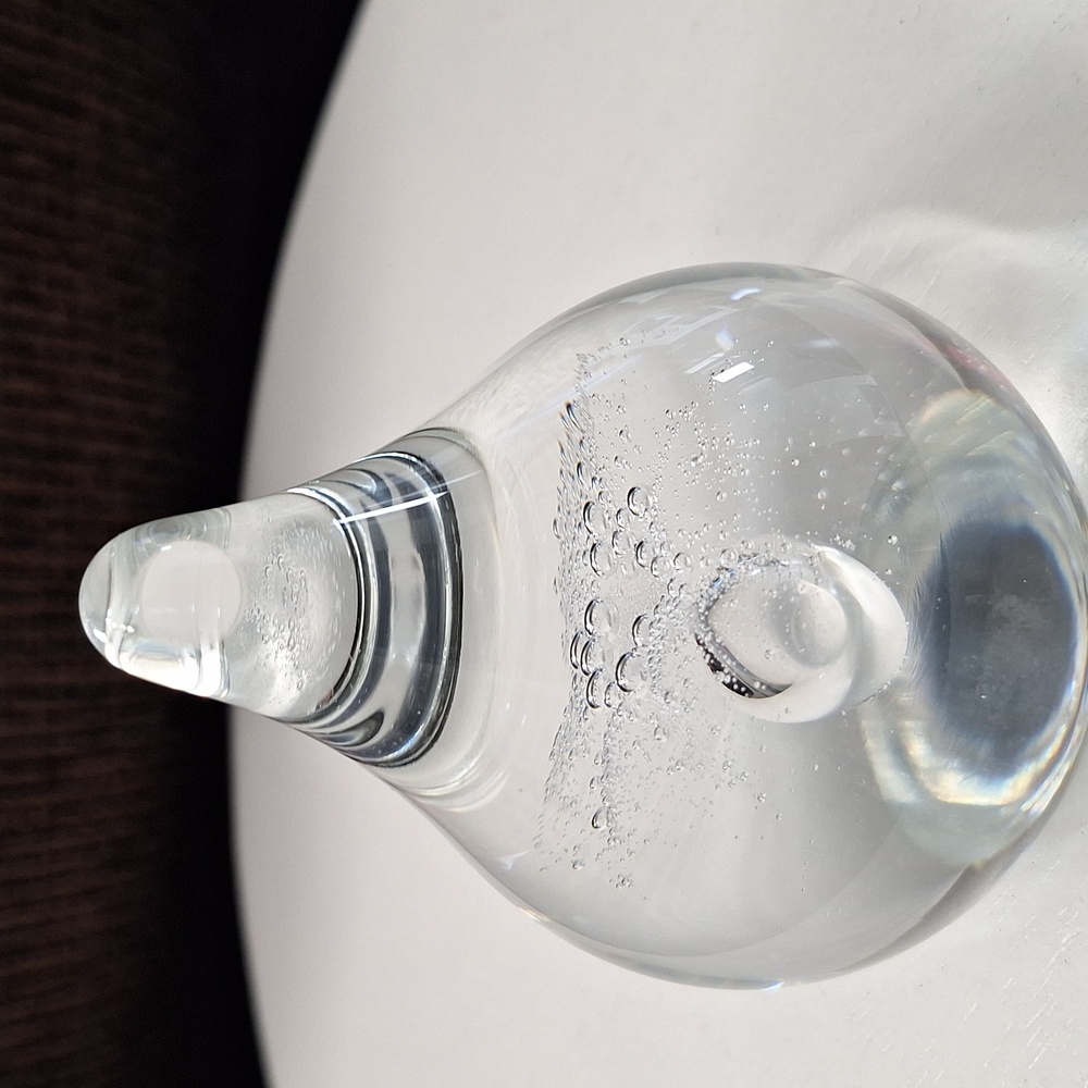 #ADH Elegant Raindrop Clear Glass Art Sculpture